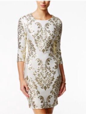 White With Gold Sequin Dress for Sale up to 90% Off: Poshmark